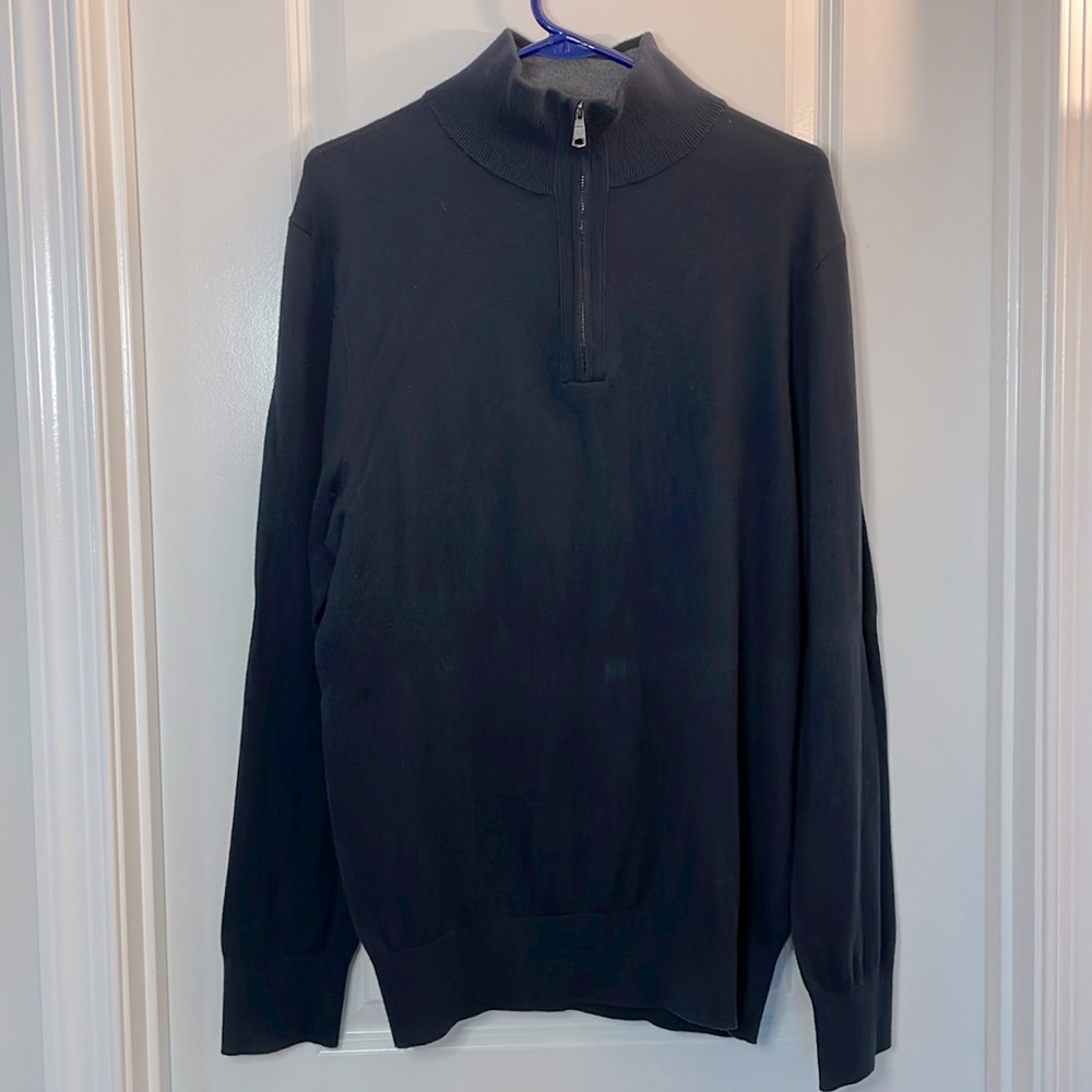 Men’s Banana Republic 3/4 zip navy blue sweater